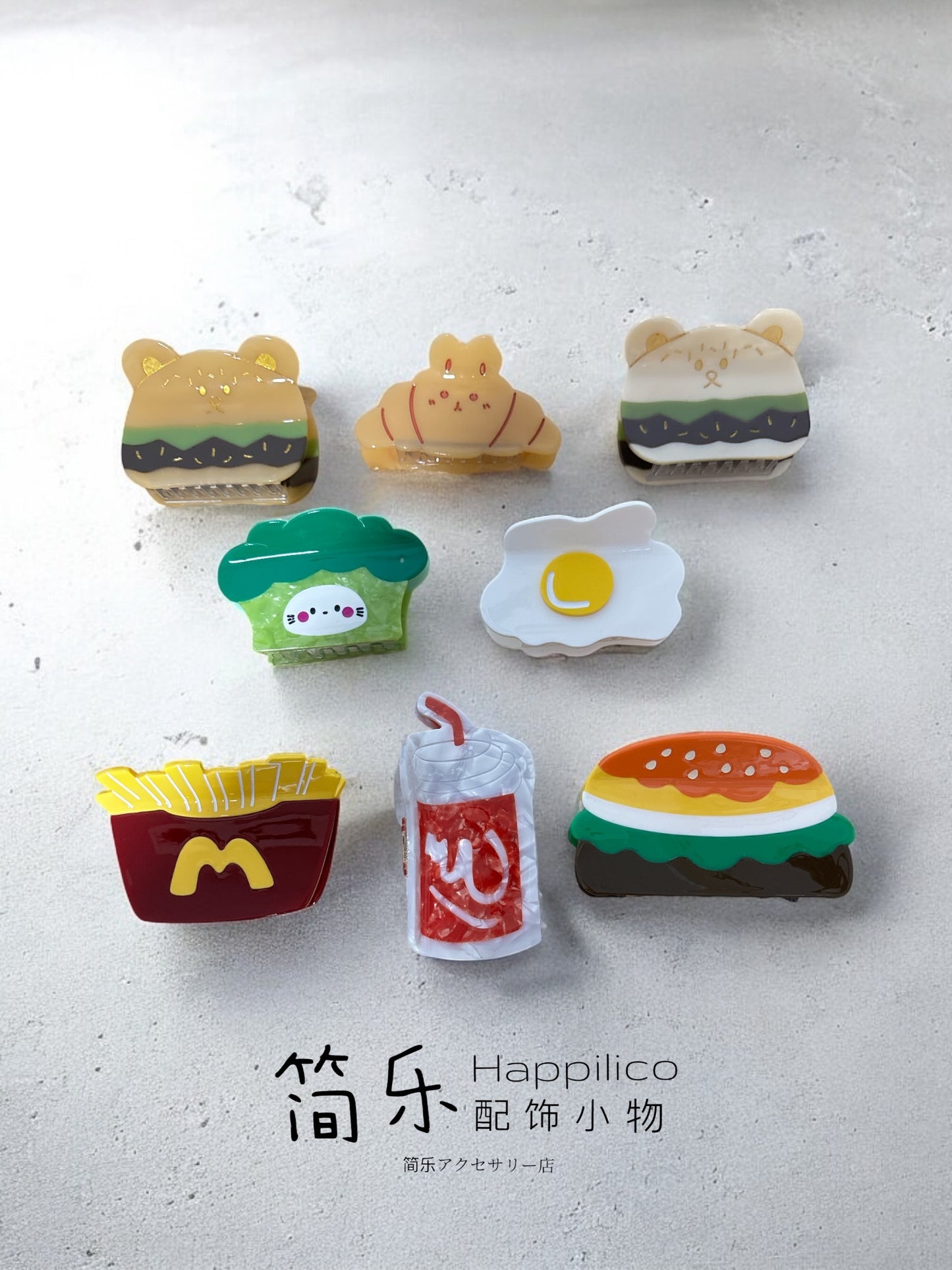 Foodie hair acetate hairclaw series - Hambearger Light